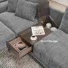 Vewal 320 cm L-Shaped Velvet Modular Sectional Sofa with Chaise & Ottoman