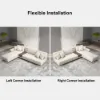 Vewal 320 cm L-Shaped Performance Leather Modular Sectional Sofa with Chaise & Ottoman – Lshaped Milky White
