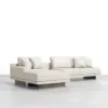 Vewal 320 cm L-Shaped Performance Leather Modular Sectional Sofa with Chaise & Ottoman – Lshaped Milky White