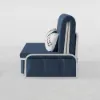 Modern 183 cm 2-Seater Linen Sleeper Sofa – Blue Cotton Upholstered