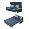 Modern 183 cm 2-Seater Linen Sleeper Sofa – Blue Cotton Upholstered
