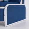 Modern 183 cm 2-Seater Linen Sleeper Sofa – Blue Cotton Upholstered