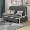 Modern 153 cm 2-Seater Linen Sleeper Sofa