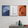 3 Pieces Modern Wall Decor for Living Room Abstract Art Canvas Print with Metal Frame