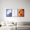 3 Pieces Modern Wall Decor for Living Room Abstract Art Canvas Print with Metal Frame
