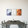 3 Pieces Modern Wall Decor for Living Room Abstract Art Canvas Print with Metal Frame