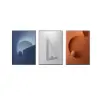 3 Pieces Modern Wall Decor for Living Room Abstract Art Canvas Print with Metal Frame