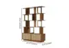 5-Tier Walnut Bookshelf with 2 Drawers Wooden Bookcase in Gold (1645mm High)