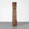 5-Tier Walnut Bookshelf with 2 Drawers Wooden Bookcase in Gold (1645mm High)