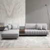 Vewal 320 cm L-Shaped Performance Leather Modular Sectional Sofa with Chaise & Ottoman – Gray Storage Side
