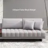 Vewal 320 cm L-Shaped Performance Leather Modular Sectional Sofa with Chaise & Ottoman – Gray Storage Side