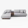 Vewal 320 cm L-Shaped Performance Leather Modular Sectional Sofa with Chaise & Ottoman – Gray Storage Side
