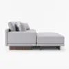 Vewal 320 cm L-Shaped Performance Leather Modular Sectional Sofa with Chaise & Ottoman – Gray Storage Side