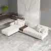 Vewal 320 cm L-shaped Velvet Modular Sectional Sofa with Chaise & Ottoman