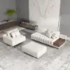 Vewal 320 cm L-shaped Velvet Modular Sectional Sofa with Chaise & Ottoman