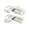 Vewal 320 cm L-shaped Velvet Modular Sectional Sofa with Chaise & Ottoman