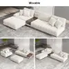 Vewal 320 cm L-shaped Velvet Modular Sectional Sofa with Chaise & Ottoman