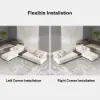 Vewal 320 cm L-shaped Velvet Modular Sectional Sofa with Chaise & Ottoman