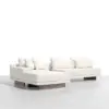 Vewal 320 cm L-shaped Velvet Modular Sectional Sofa with Chaise & Ottoman