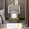 Modern White & Gold Bedroom Bedside Table with Light & Open Storage