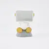 Modern White & Gold Bedroom Bedside Table with Light & Open Storage
