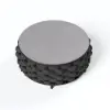 Picture of Cocaro Modern Faux Marble Top Round Outdoor Coffee Table with Woven Rope Base in Black