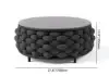 Picture of Cocaro Modern Faux Marble Top Round Outdoor Coffee Table with Woven Rope Base in Black