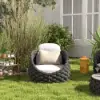 Cocaro Outdoor Aluminium & Rope Weave Lounge Chair in Dark Grey