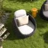 Cocaro Outdoor Aluminium & Rope Weave Lounge Chair in Dark Grey