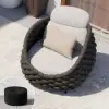 Cocaro Outdoor Aluminium & Rope Weave Lounge Chair in Dark Grey
