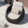 Cocaro Outdoor Aluminium & Rope Weave Lounge Chair in Dark Grey