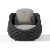 Cocaro Outdoor Aluminium & Rope Weave Lounge Chair in Dark Grey