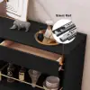 Dolawn 140 cm Black Wood Sideboard with Tray Wine Rack