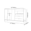 Dolawn 140 cm Black Wood Sideboard with Tray Wine Rack