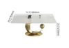 71" Modern Rectangular Glossy Sintered Stone Dining Table, Seats 6