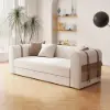 2220mm Modern White Boucle 3-Seater Sofa Upholstered Convertible with Side Storage