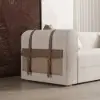 2220mm Modern White Boucle 3-Seater Sofa Upholstered Convertible with Side Storage