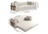 2220mm Modern White Boucle 3-Seater Sofa Upholstered Convertible with Side Storage
