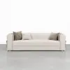 2220mm Modern White Boucle 3-Seater Sofa Upholstered Convertible with Side Storage