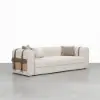 2220mm Modern White Boucle 3-Seater Sofa Upholstered Convertible with Side Storage
