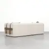 2220mm Modern White Boucle 3-Seater Sofa Upholstered Convertible with Side Storage