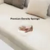 2220mm Modern White Boucle 3-Seater Sofa Upholstered Convertible with Side Storage