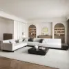 3-Piece Cotton & Linen L-Shaped Sectional Sofa with Side Open Storage