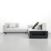 3-Piece Cotton & Linen L-Shaped Sectional Sofa with Side Open Storage