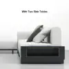 3-Piece Cotton & Linen L-Shaped Sectional Sofa with Side Open Storage