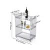 Modern Acrylic Rolling Serving Bar Cart 3-Tier Trolley End Table with Handles