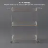 Modern Acrylic Rolling Serving Bar Cart 3-Tier Trolley End Table with Handles