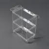 Modern Acrylic Rolling Serving Bar Cart 3-Tier Trolley End Table with Handles