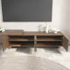 Extendable Grille-Inspired Walnut TV Stand with Storage(1600mm-2100mm)