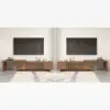 Extendable Grille-Inspired Walnut TV Stand with Storage(1600mm-2100mm)